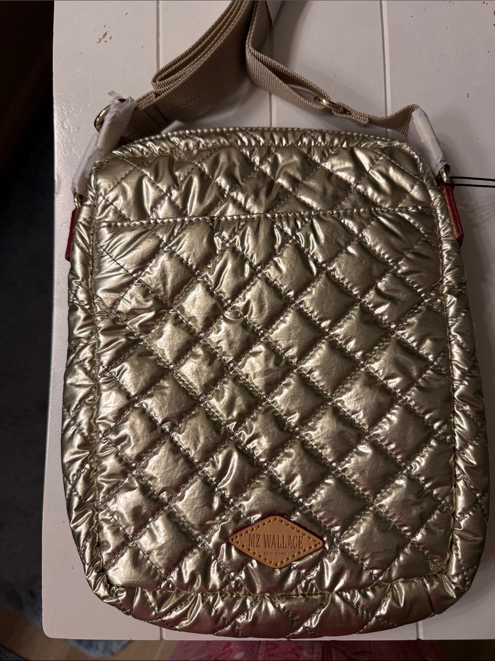 MZ Wallace Metro Crossbody bag in Platinum Metallic Gold. Size Large. Brand New. - Picture 11 of 16